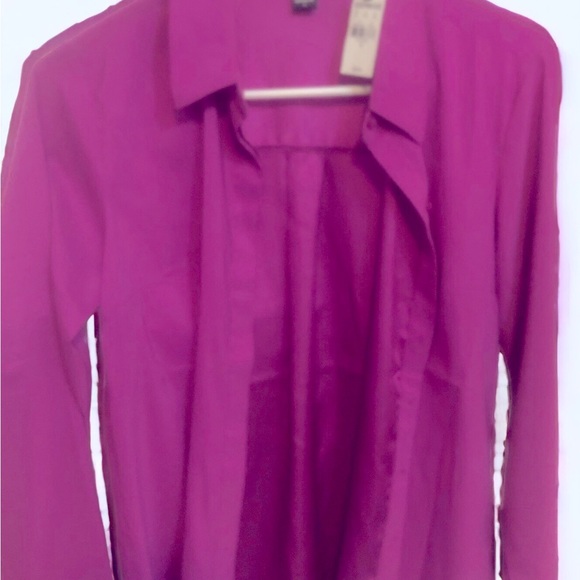 NWT NEW Express Portofino Shirt size Small pink/purple color blend Silky - Picture 5 of 7
